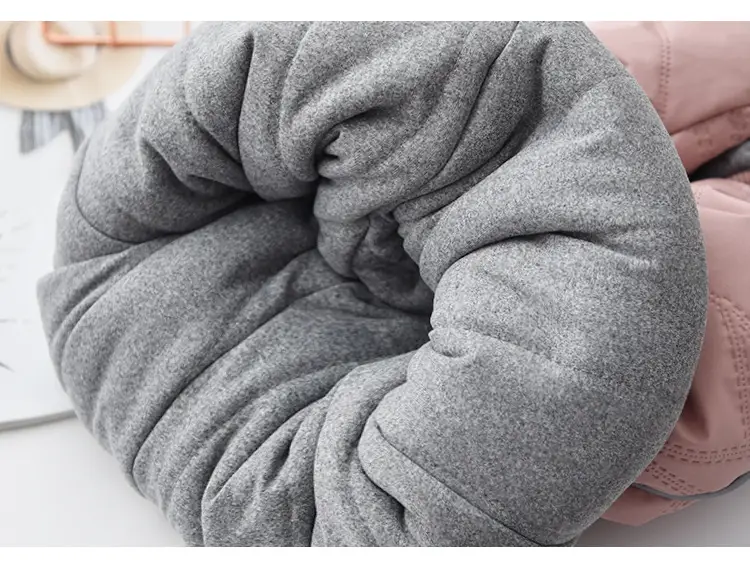 Winter Fleece Lined Kids Cotton Pants Pink Grey — feature 14