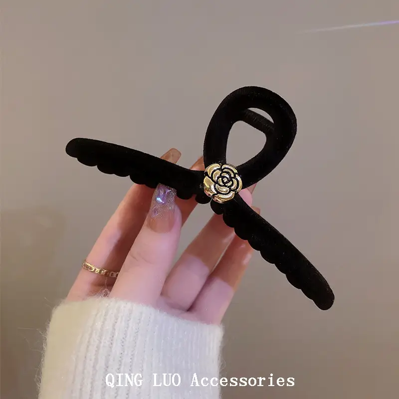 Red Velvet Hair Clip for Women Autumn Winter — feature 10