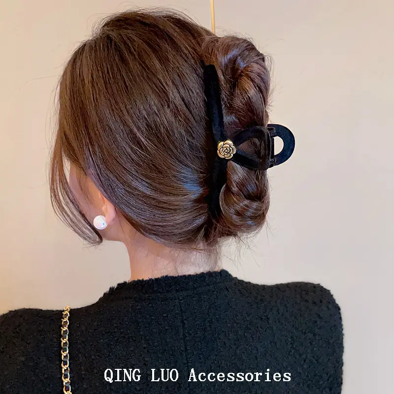 Red Velvet Hair Clip for Women Autumn Winter — feature 7