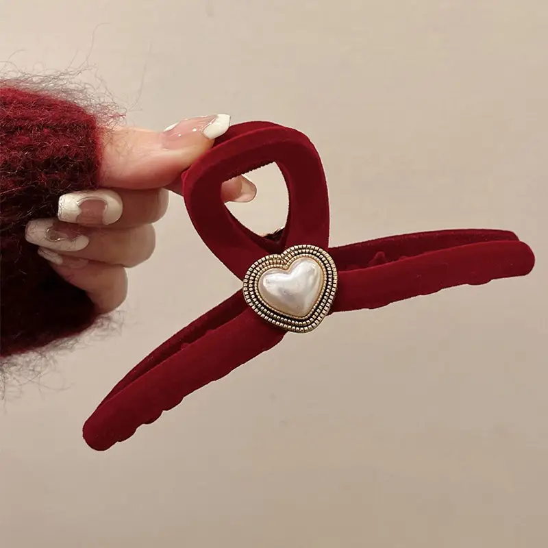 Red Velvet Hair Clip for Women Autumn Winter - Image 7