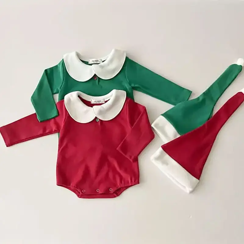 Red Korean-style Velvet Christmas Baby Suit for Boys Girls