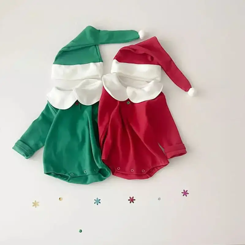 Red Korean-style Velvet Christmas Baby Suit for Boys Girls — feature 4