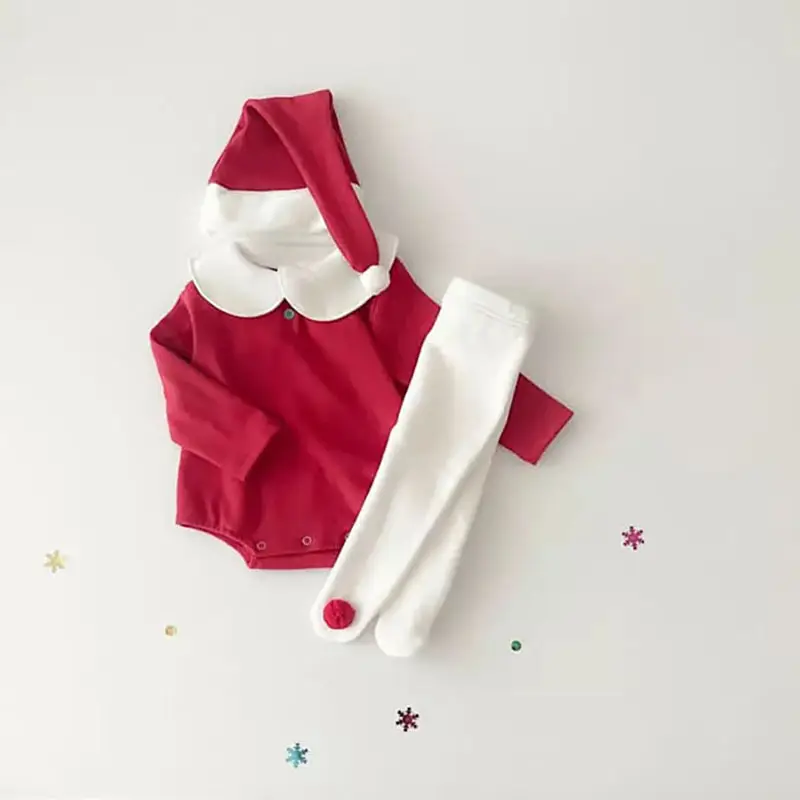 Red Korean-style Velvet Christmas Baby Suit for Boys Girls — feature 8