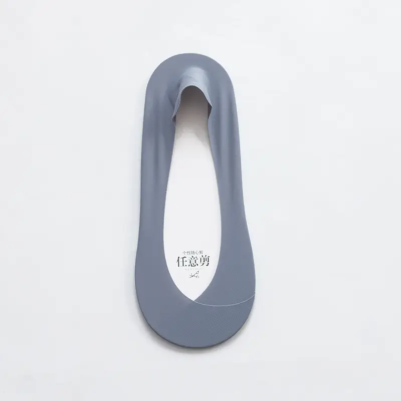 Ice Silk Boat Socks for Women, Autumn Thin Non-Slip Anti-Slip Low-Cut Invisible Socks with Pure Cotton Sole for High Heels and Flats