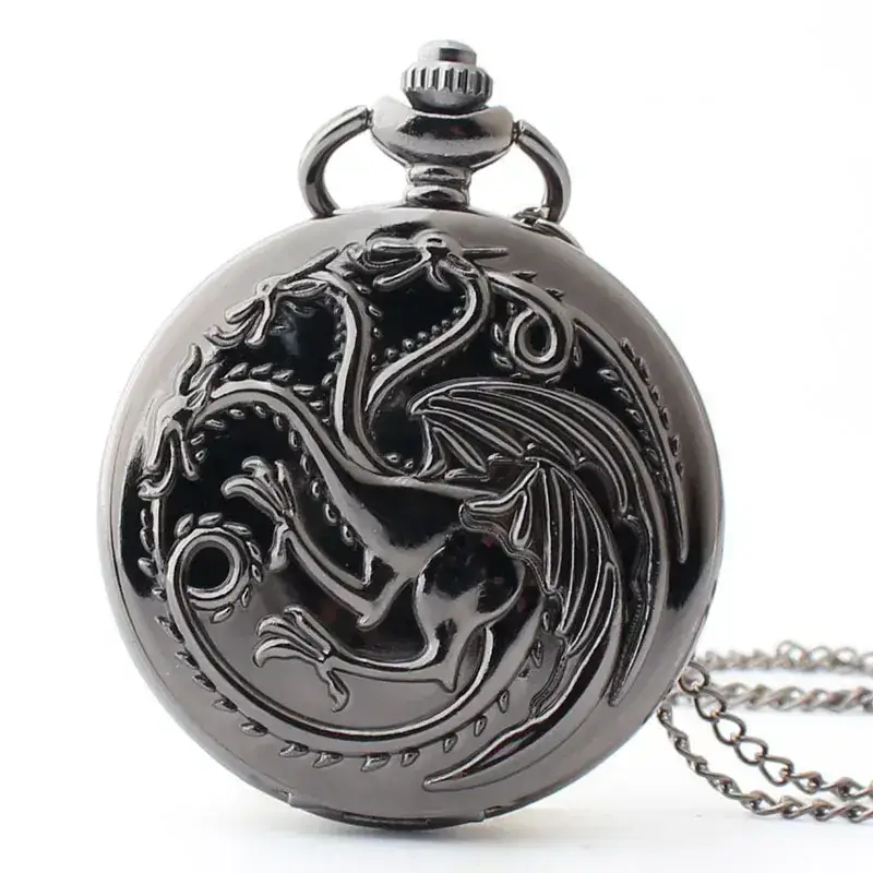 Vintage Quartz Pocket Watch with Chain Strap for Men Women - Image 2