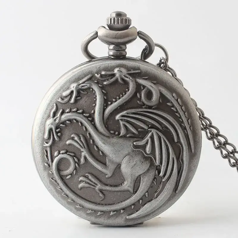 Vintage Quartz Pocket Watch with Chain Strap for Men Women - Image 3