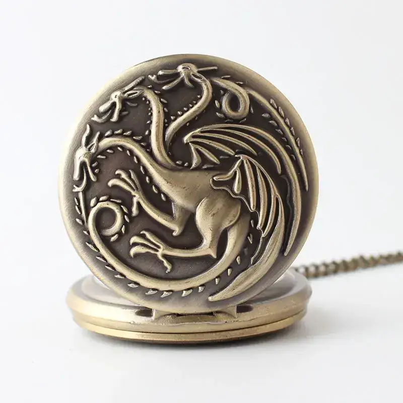 Vintage Quartz Pocket Watch with Chain Strap for Men Women — feature 5