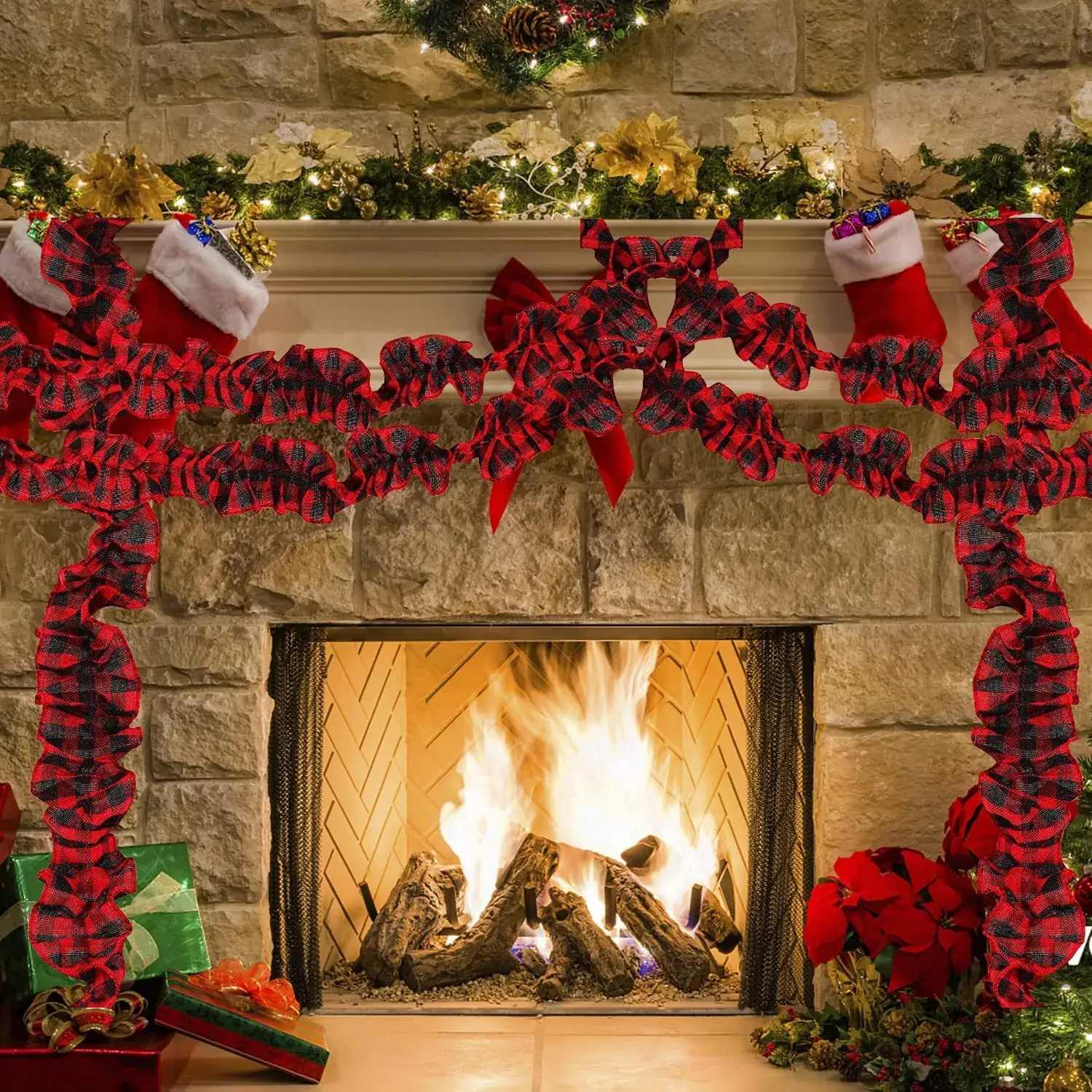 Christmas Tree Wreath Buffalo Plaid Craft Set - Image 7