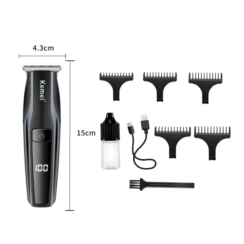 Kemei KM-631 LED Digital Hair Clipper Black