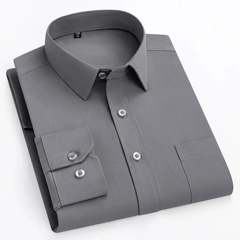 Grey Slim Fit Business Shirt for Men - Image 19