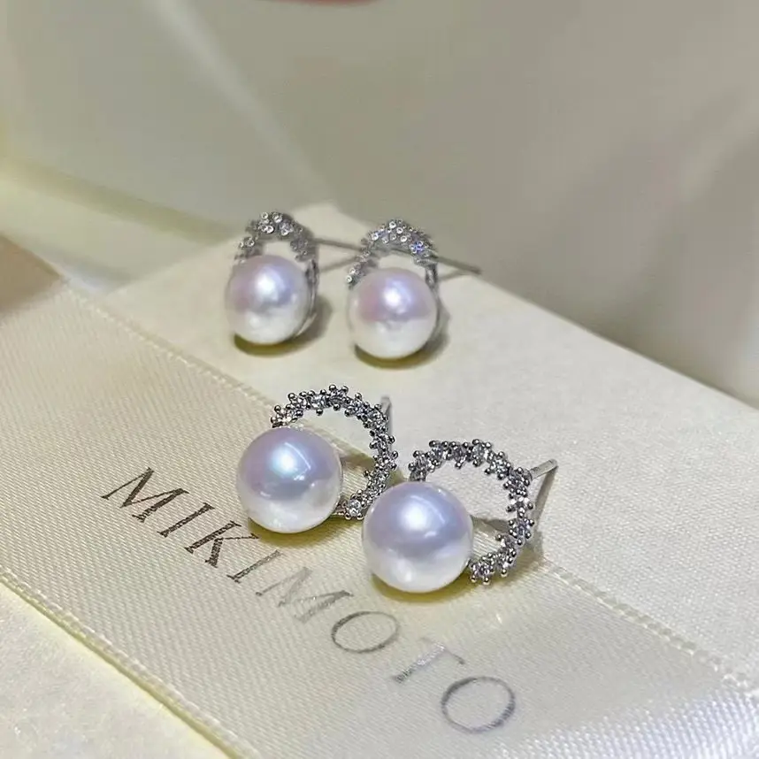 7-8mm Fresh Water Pearl Earrings 14K Gold