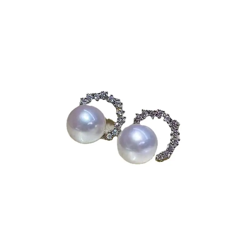 7-8mm Fresh Water Pearl Earrings 14K Gold