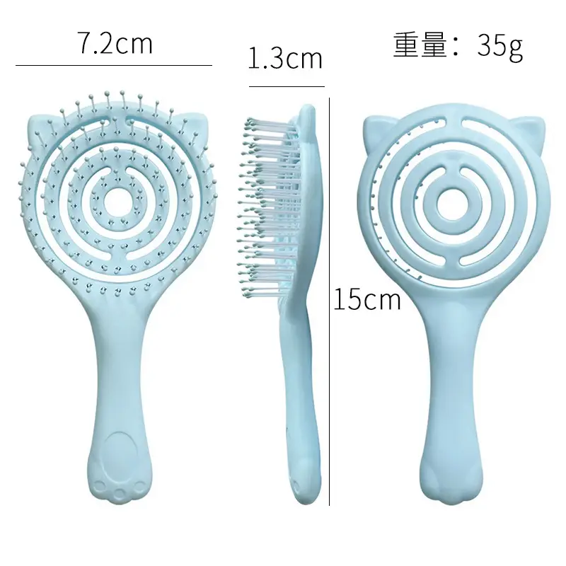 Pink Curved Hair Brush for Women Men Curly Hair - Image 5
