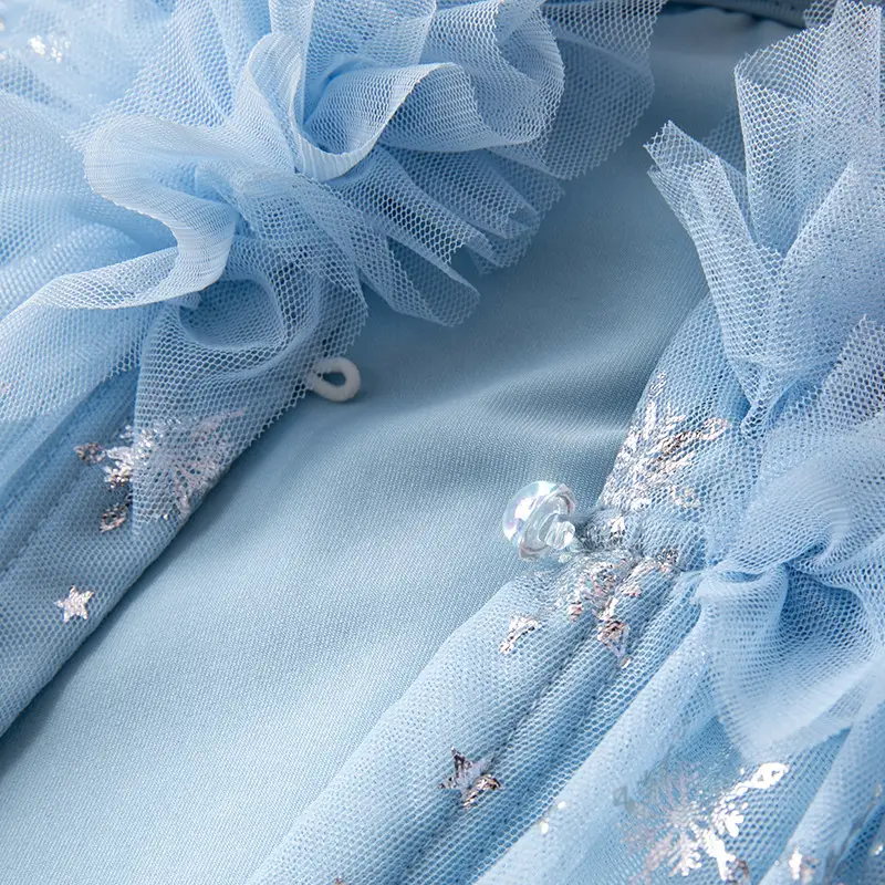 Girls' Blue Starry Cape Cloak Windproof Winter Dress — feature 7