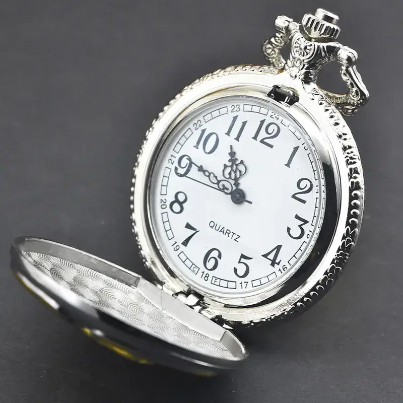 Gold Locomotive Pocket Watch with Chain Strap — feature 6