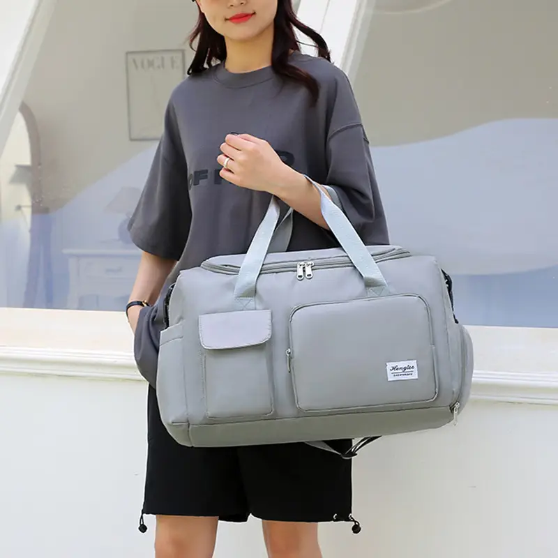 Women's White Training Sports Bag with Shoe Compartment - Image 12