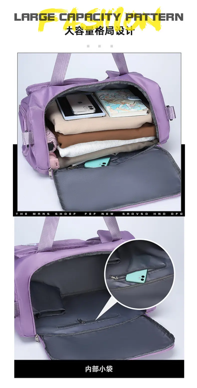 Women's White Training Sports Bag with Shoe Compartment — feature 30