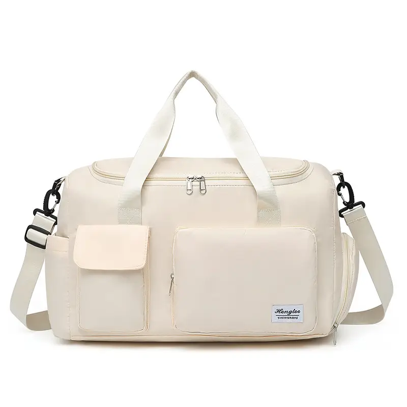 Women's White Training Sports Bag with Shoe Compartment - Image 9