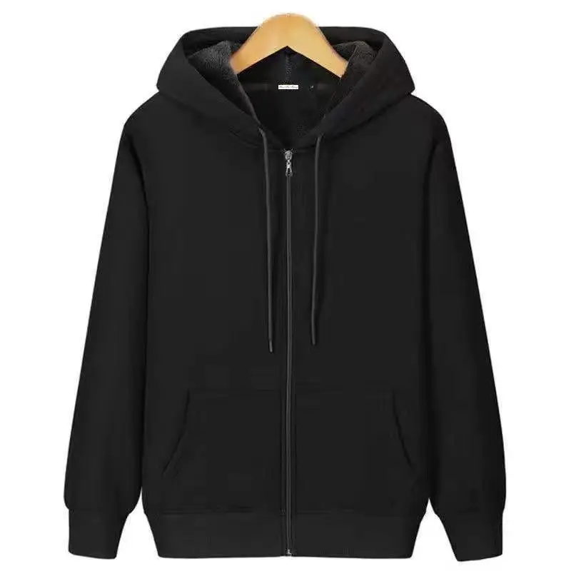 White Full-Zip Hoodie for Men Winter Casual Wear - Image 9