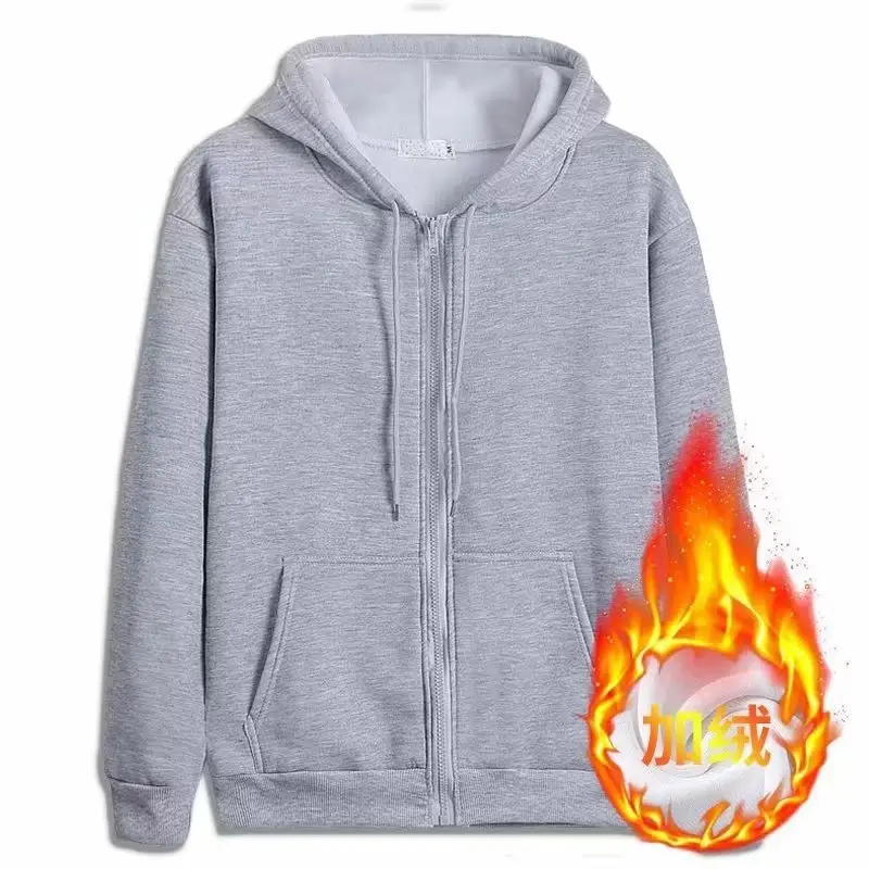 White Full-Zip Hoodie for Men Winter Casual Wear - Image 6