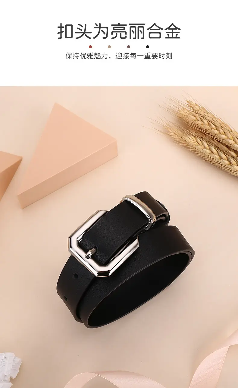 Women White Button Down Shirt with Black Embroidered Belt — feature 3