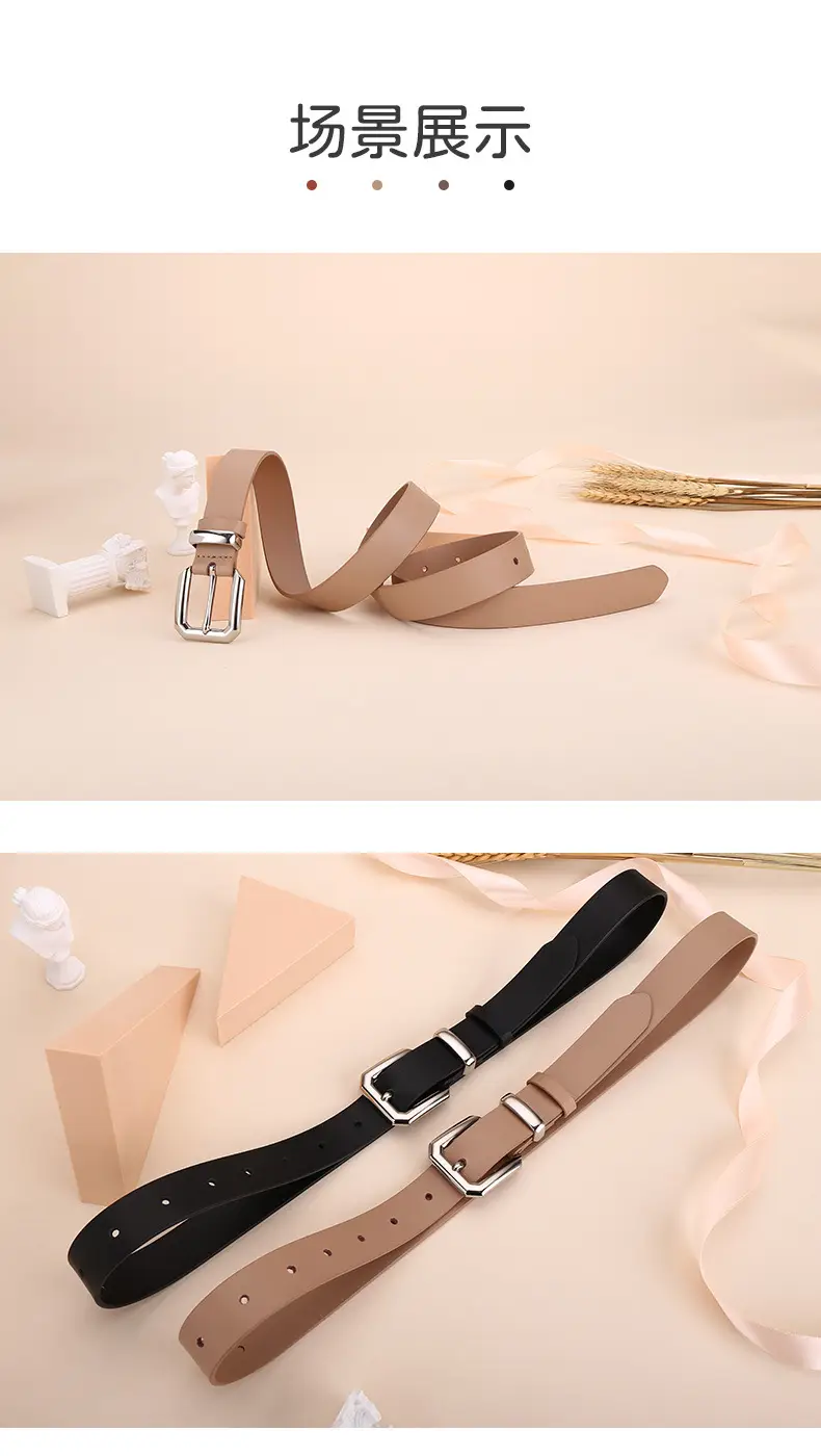 Women White Button Down Shirt with Black Embroidered Belt — feature 7