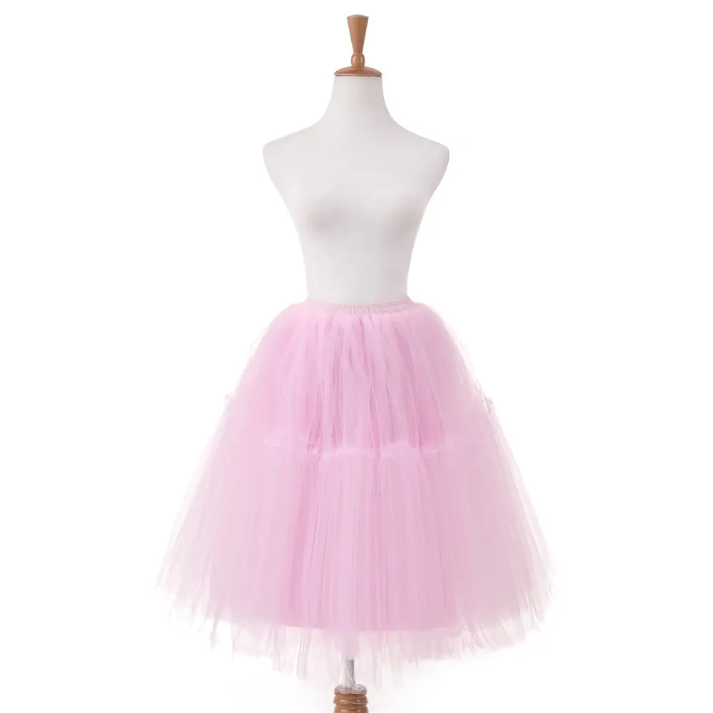 Yellow Tulle Pleated Skirt for Girls Spring Summer