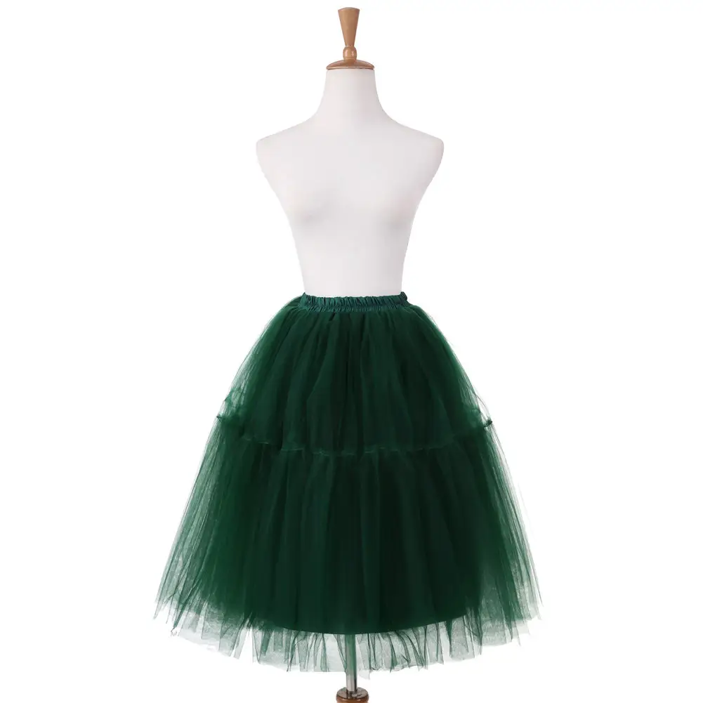 Yellow Tulle Pleated Skirt for Girls Spring Summer