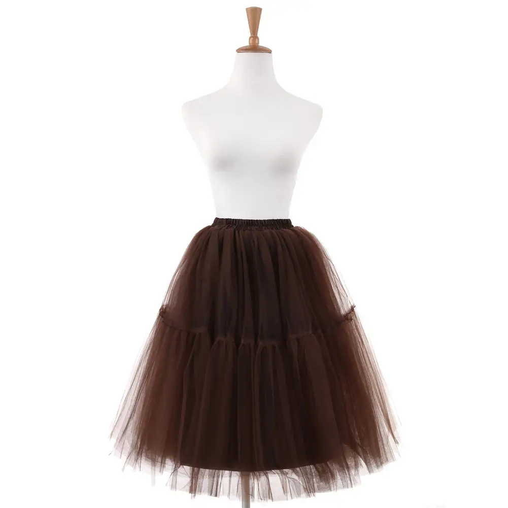 Yellow Tulle Pleated Skirt for Girls Spring Summer