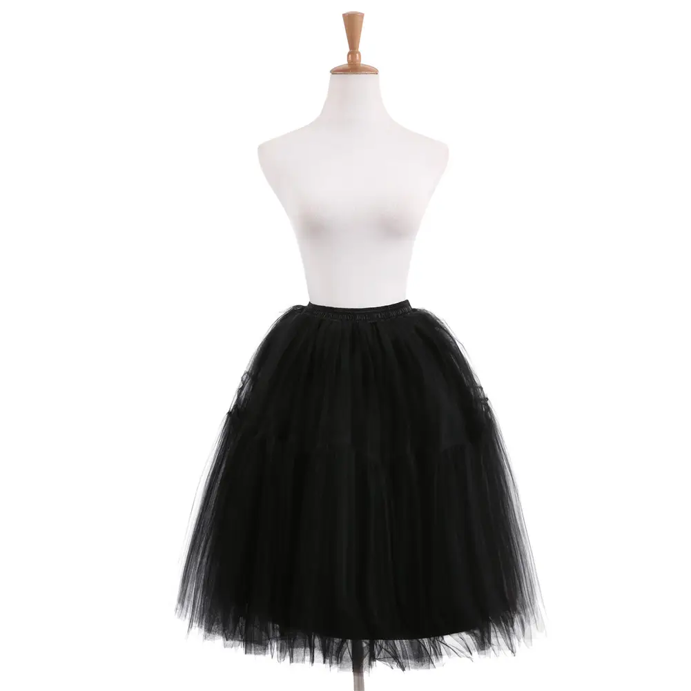 Yellow Tulle Pleated Skirt for Girls Spring Summer