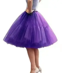 Yellow Tulle Pleated Skirt for Girls Spring Summer