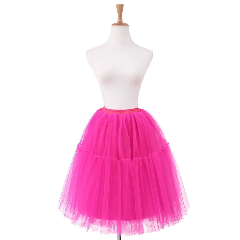 Yellow Tulle Pleated Skirt for Girls Spring Summer