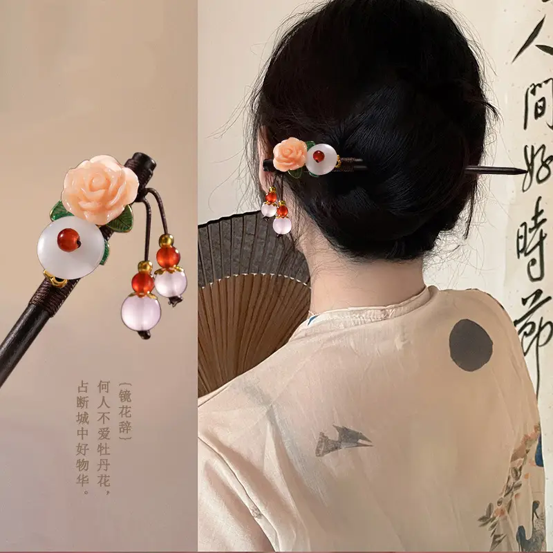 Antique Wooden Hairpin Tassel for Children
