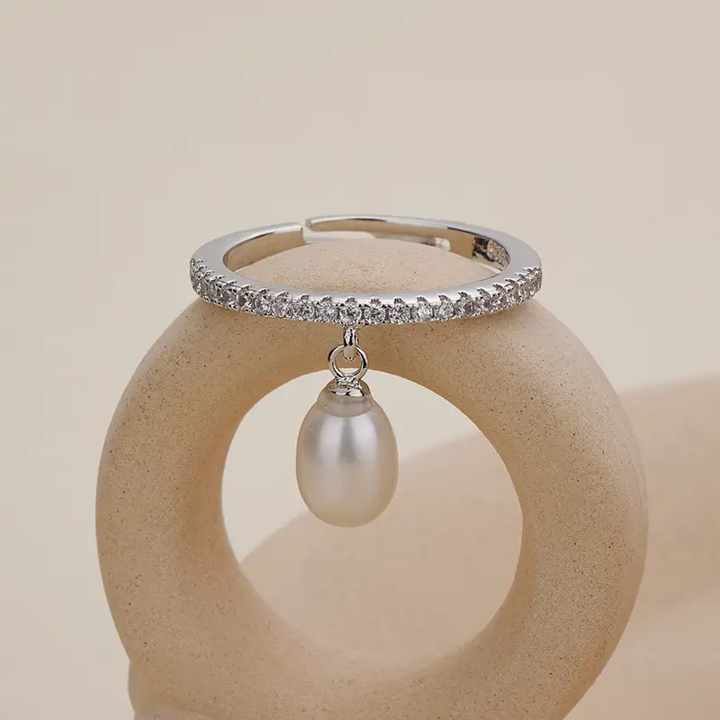 2022 Korean Style Pearl Drop Ring Gold Plated - Image 4