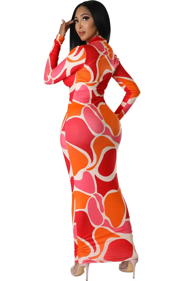 340 Colorful Long Dress for Women Slim Fit Hip Dress — feature 11