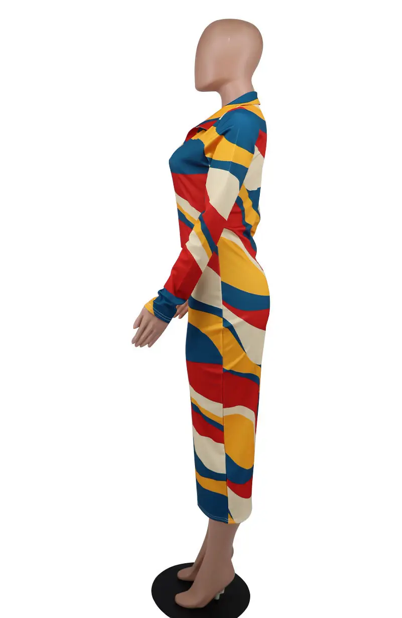 340 Colorful Long Dress for Women Slim Fit Hip Dress — feature 14