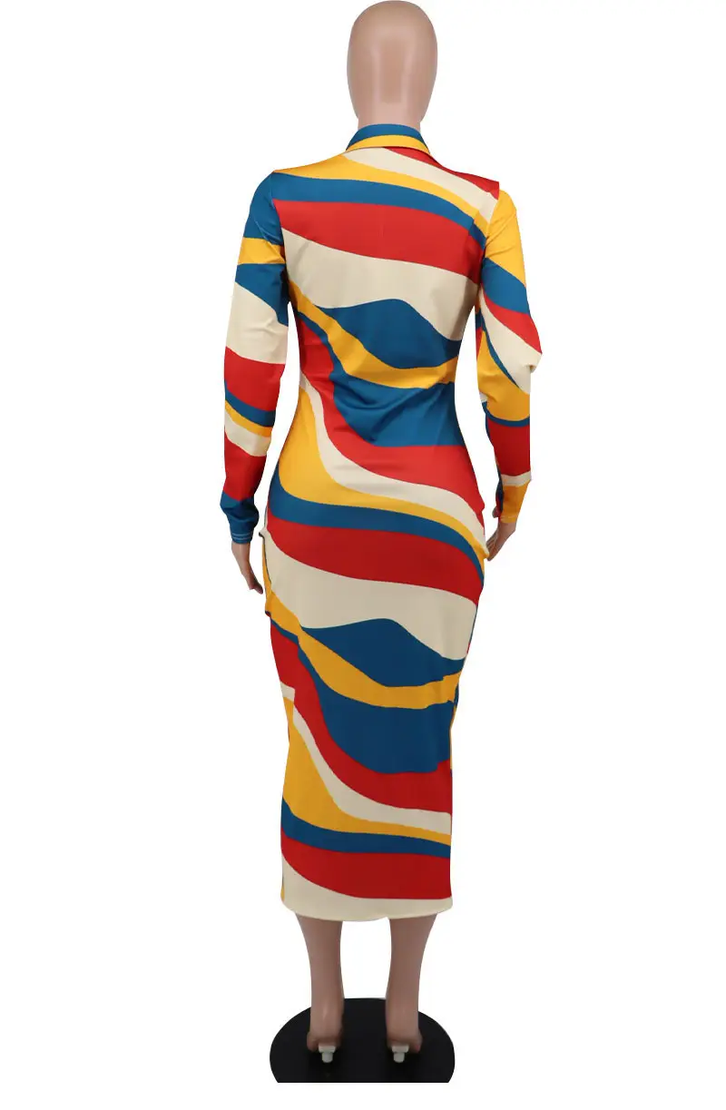 340 Colorful Long Dress for Women Slim Fit Hip Dress — feature 16