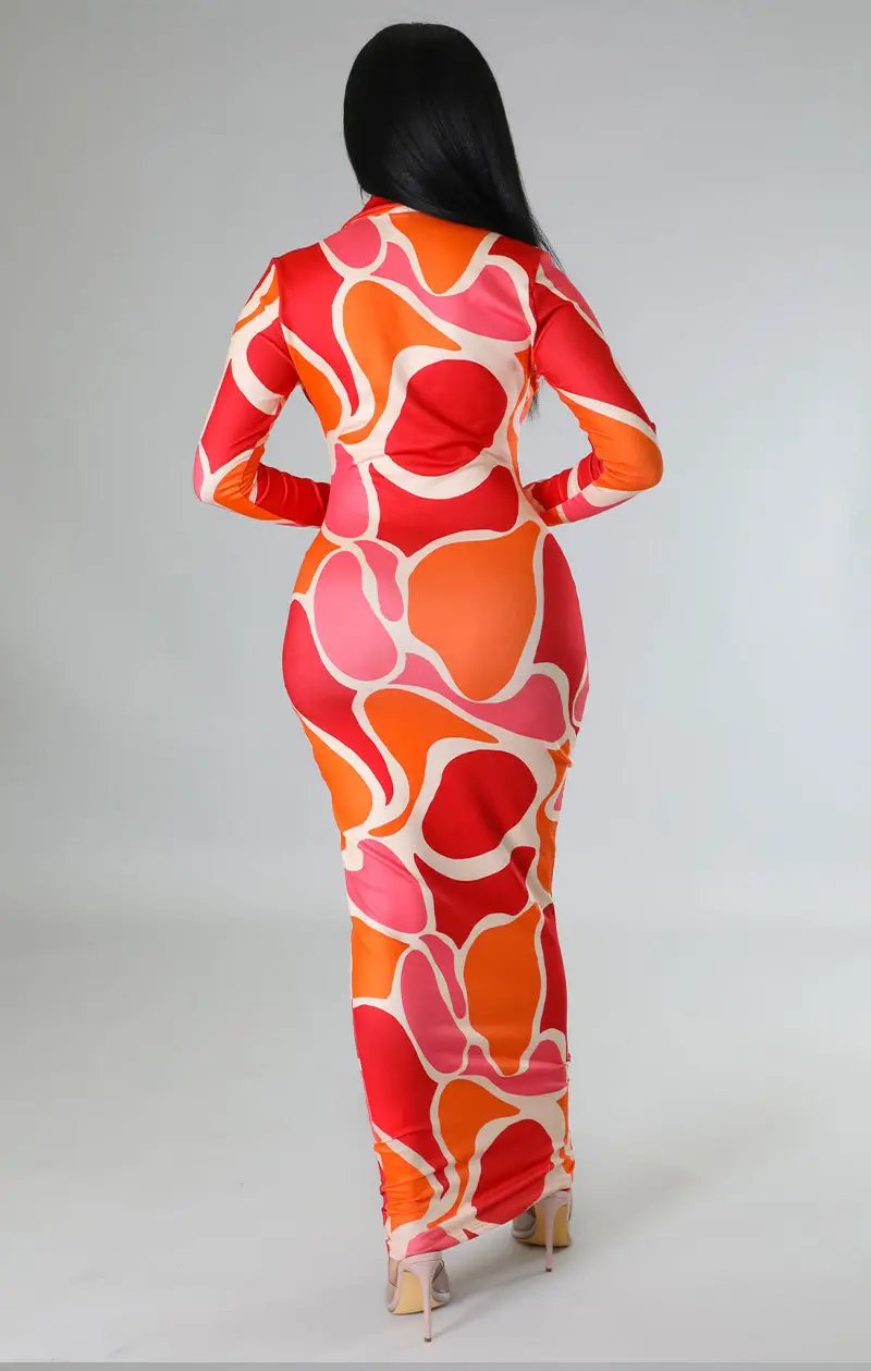 340 Colorful Long Dress for Women Slim Fit Hip Dress — feature 4