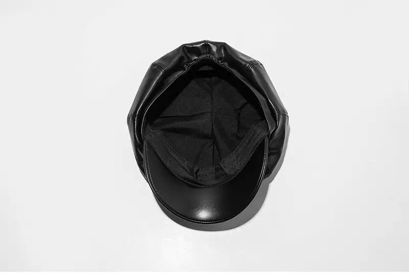 Vintage PU Leather Beret Cap Brown for Boys Girls — feature 19