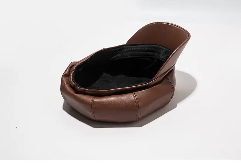 Vintage PU Leather Beret Cap Brown for Boys Girls — feature 22