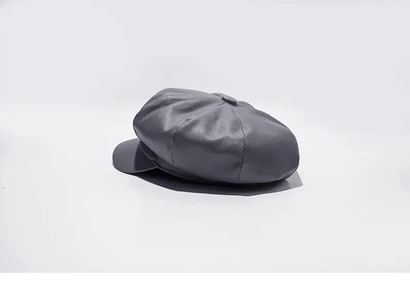 Vintage PU Leather Beret Cap Brown for Boys Girls — feature 23