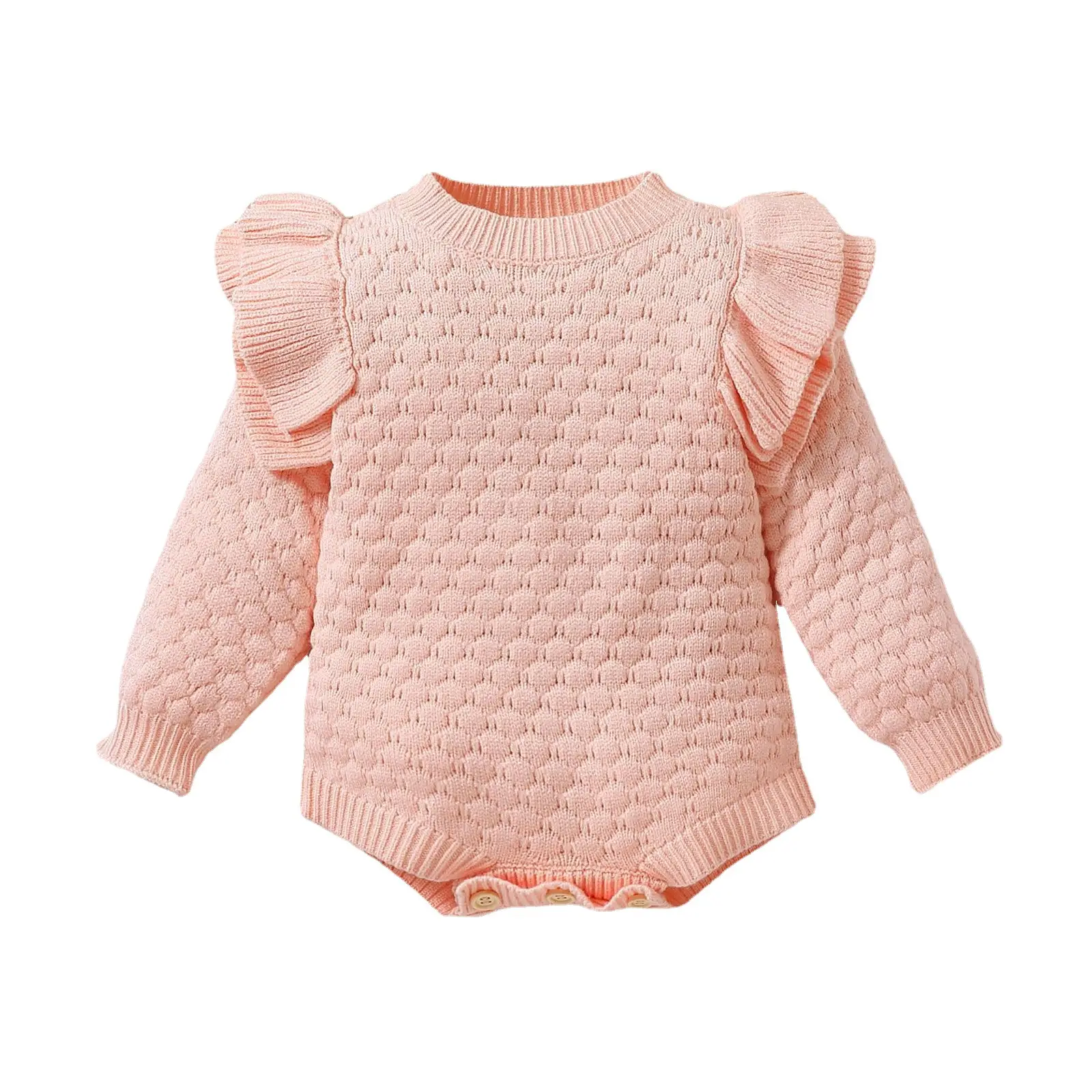 2022 Winter Baby Diamond Plaid Sweater White Long Sleeve - Image 5