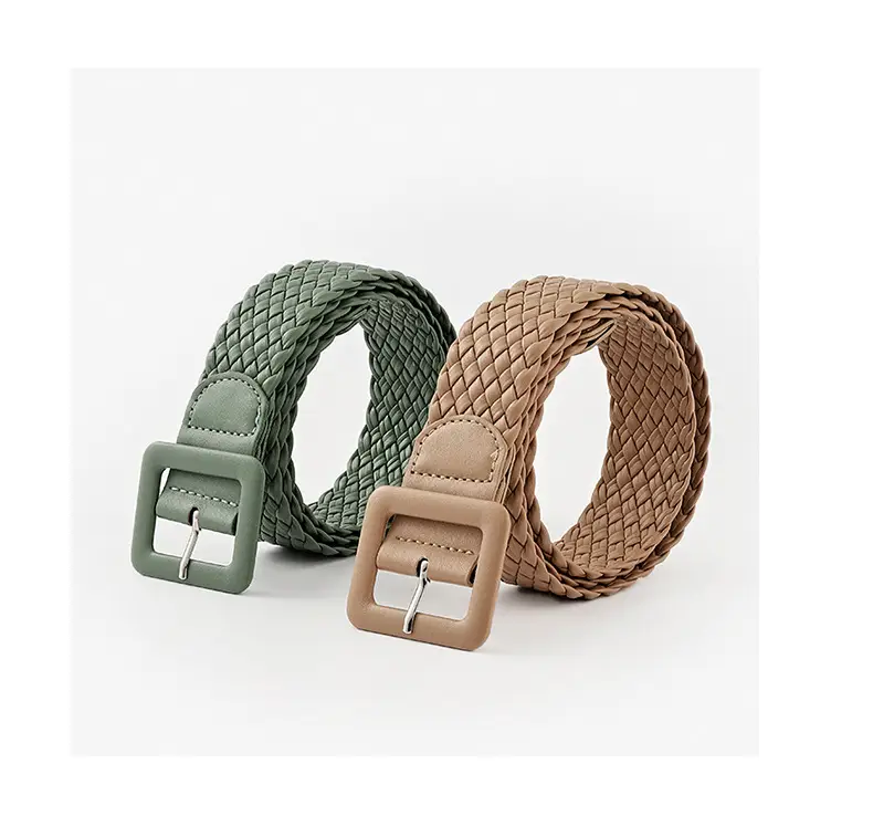 Japanese Pastoral Woven Wide Belt Candy Color Buckle — feature 13