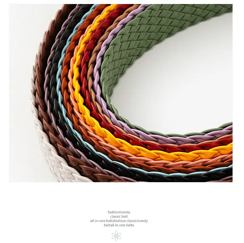 Japanese Pastoral Woven Wide Belt Candy Color Buckle — feature 19