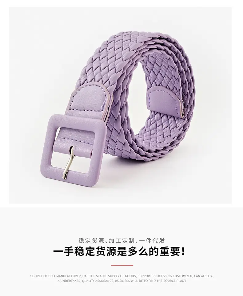 Japanese Pastoral Woven Wide Belt Candy Color Buckle — feature 20