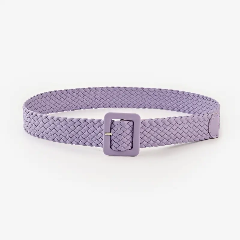 Japanese Pastoral Woven Wide Belt Candy Color Buckle