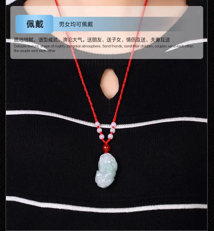 Myanmar Jade Pendant Necklace for Men Women - Image 3