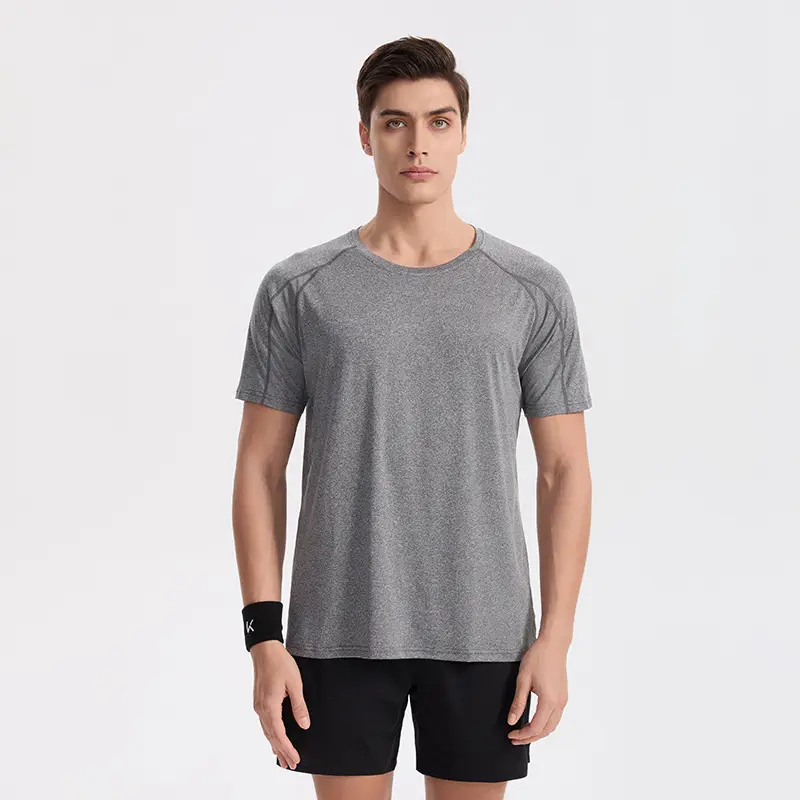 Men Grey Cationic T-Shirt Sweat Wicking Quick Dry - Image 7