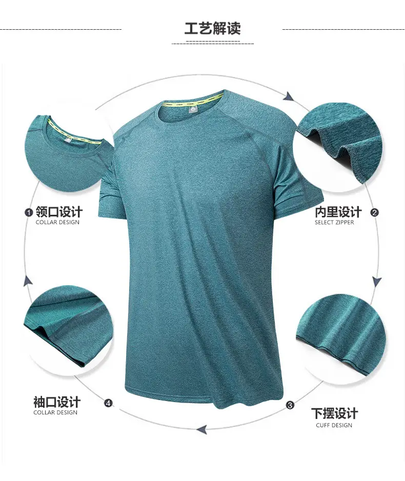 Men Grey Cationic T-Shirt Sweat Wicking Quick Dry — feature 8