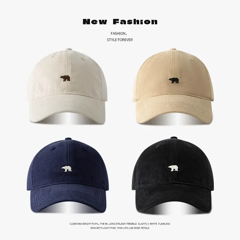 Big Head Embroidered Baseball Cap Winter Suede Black White Blue - Image 7